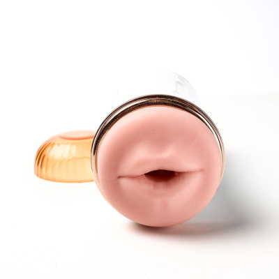 Masturbator Z Wibracją Dwustronny Wagina Anus Cyberskóra Ładowany Usb Biały