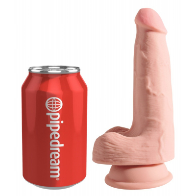 Grube dildo z jądrami i przyssawką 17,8 cm King Cock