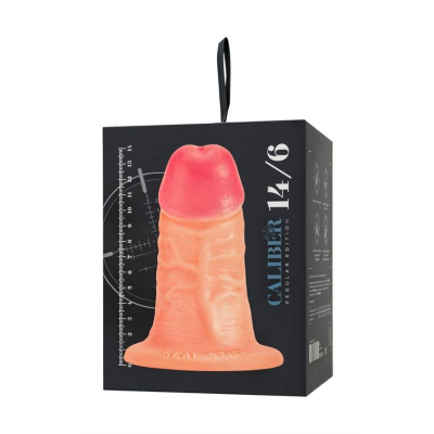 Realistic dildo Caliber 14/6 , PVC, flesh, length 14cm, diameter 6cm