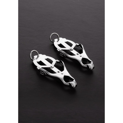 2 Squeezer Teaser Clover Nipple Clamps with Ring