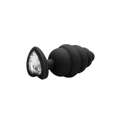 Ribbed Diamond Heart Plug - Large