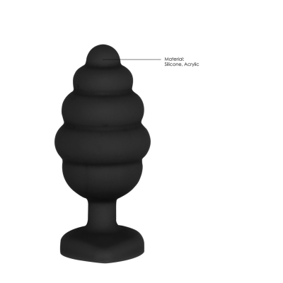 Ribbed Diamond Heart Plug - Large