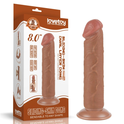 Dildo z przyssawką Sliding Skin Dual Layer 20cm Lovetoy