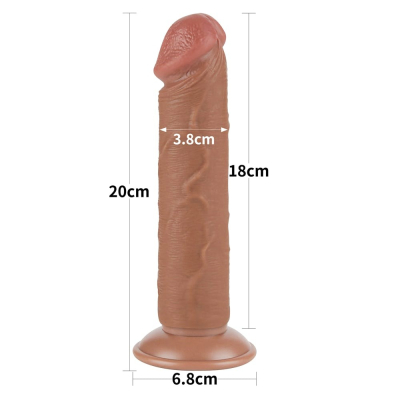 Dildo z przyssawką Sliding Skin Dual Layer 20cm Lovetoy