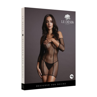 Duo Net Sleeved Mini Dress - One Size