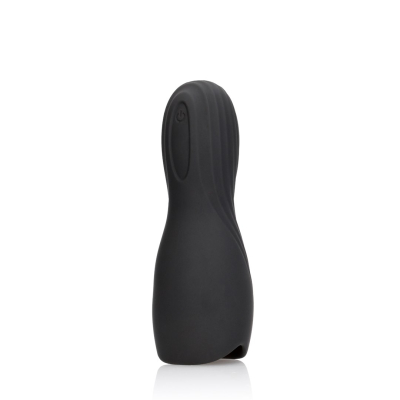 Vibrating Masturbator Sleeve - Licorice Black