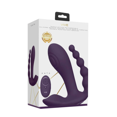 Kata - Pulse Wave Vibrating Double Penetration Vibrator - Purple