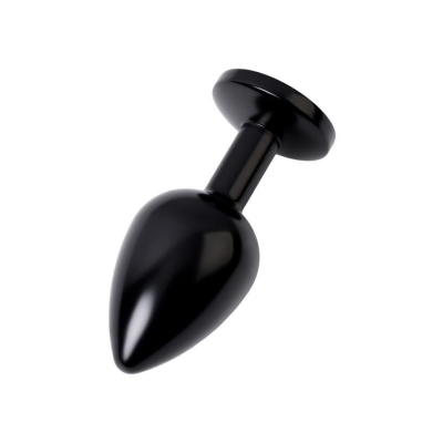 Black anal plug TOYFA Metal,with a ruby colored gem