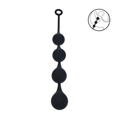 Silicone Waterdrop Anal Balls - XL - 50mm - Black