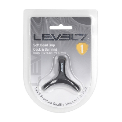 Soft Bead Grip Silicone Cock and Ball Ring - Black