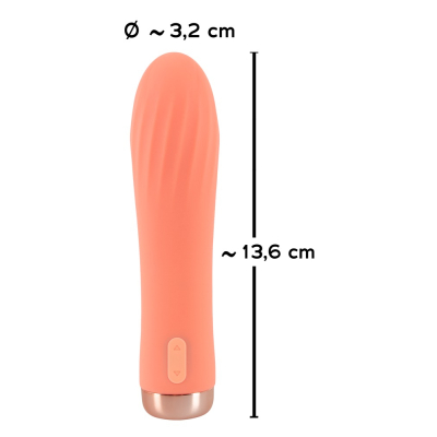 Mini wibrator ze stymulującymi rowkami 13,6cm