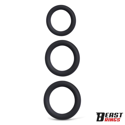 Set of 3 Penis Rings Silicone S, M and L
