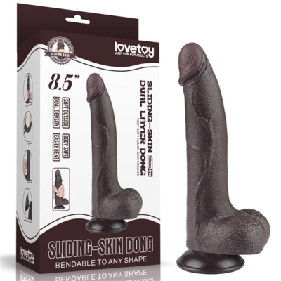 8.5\'\' Sliding Skin Dual Layer Dong Black