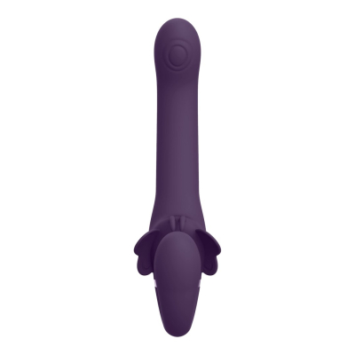 Satu - Pulse-Wave and Vibrating Strapless Strapon - Purple