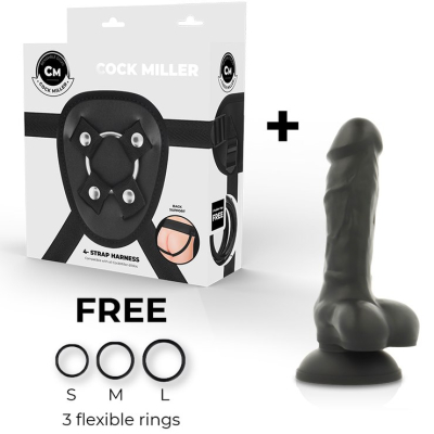 COCK MILLER - HARNESS + SILICONE DENSITY ARTICULABLE COCKSIL 19.5 CM