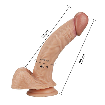 Naturalne zakrzywione dildo z przyssawką 22cm Lovetoy