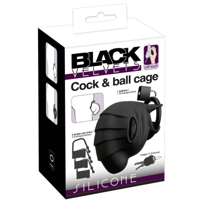 Black velvets Cock & Ball cage