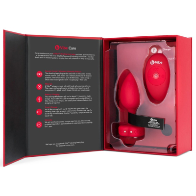 Vibrating Heart Plug M/L Red