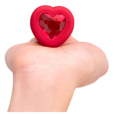 Vibrating Heart Plug M/L Red