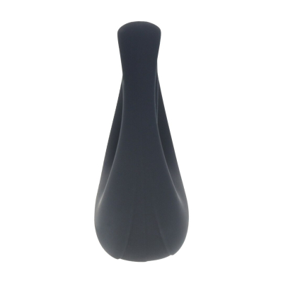 Vibrating Liquid Silicone Cock and Ball Ring - Black