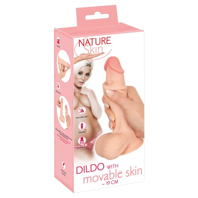 Dildo z naturalnie ruchomą skórą 18,7cm Nature Skin - Jak Prawdziwe