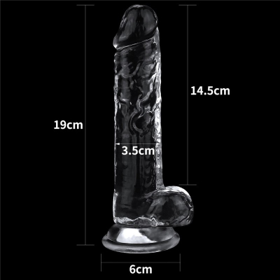 Elastyczne przeźroczyste dildo 19cm