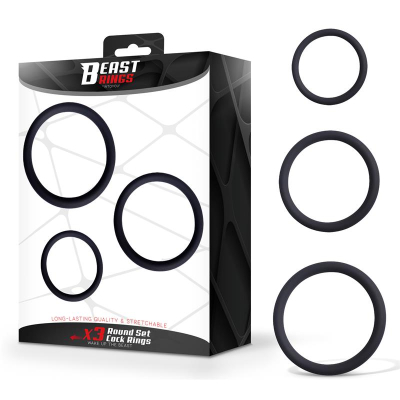 Set of 3 Penis Rings Silicone S, M and L