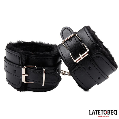 Furry Ankle Cuff Black