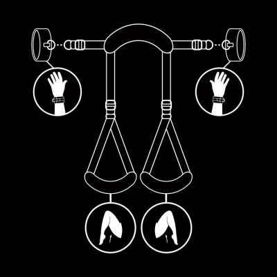 FETISH SUBMISSIVE - OPEN LEGS POSITION WITH NOPRENE LINING HANDCUFFS