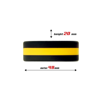 Penis Ring 100% Solid Silicone 3.6 cm Yellow and Black