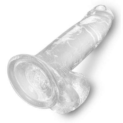 Żylaste Dildo King Cock Clear z jądrami 20,3cm