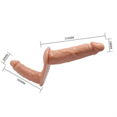 Uprząż Strap on elastyczny - Podwójne dildo 13,5cm LyBaile