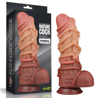 10.5\'\' Dual layered Platinum Silicone Cock with Rope