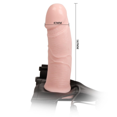 Uprząż z dildo z wibracjami sterowanymi z pilota 16,5cm LyBaile