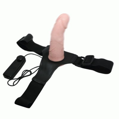 Uprząż z dildo z wibracjami - sterowanine z pilota 15cm Lybaile