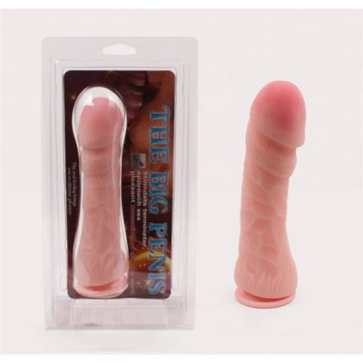 Solid penis dong, suction cup, TPR, Flesh, 6x24 cm