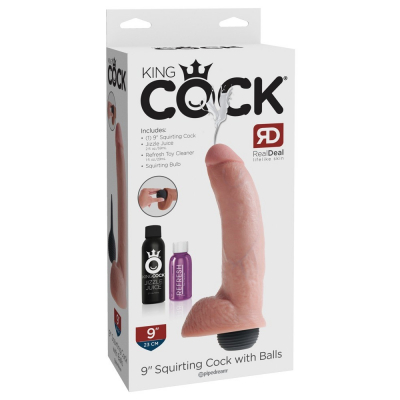 Tryskający wibrator King Cock 23cm ze spermą