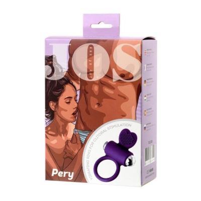 JOS PERY, Vibrating ring with cilia, silicone, violet, 9 cm