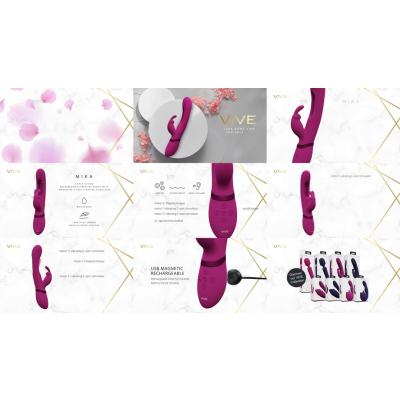 Mika - Triple Motor - Vibrating Rabbit with Innovative G-Spot Flapping Stimulator - Pink