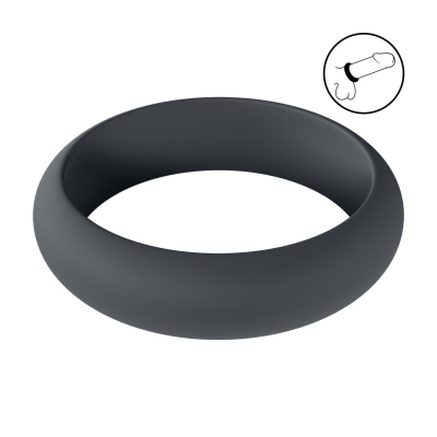 Wide O Silicone Cockring - XL - 50mm - Black