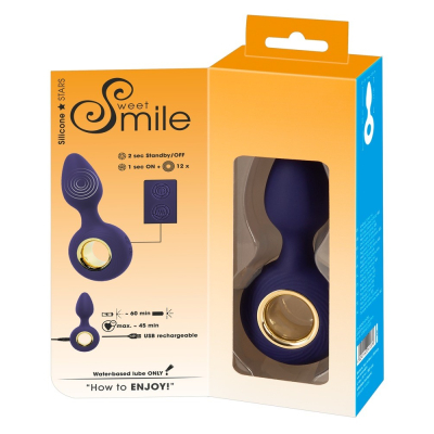 Korek analny z 12 wibracjami Idealnie ukształtowany 12,6cm Sweet Smile