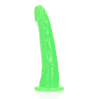 Slim Realistic Dildo with Suction Cup - Glow in the Dark - 6\'\' / 15,5 cm