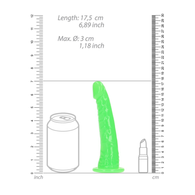 Slim Realistic Dildo with Suction Cup - Glow in the Dark - 6\'\' / 15,5 cm