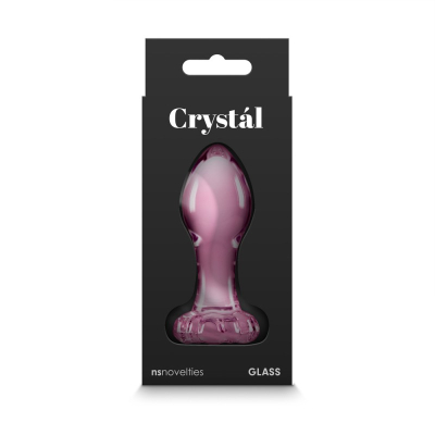 Szklany Korek analny Flower Pink 8,9cm Crystal