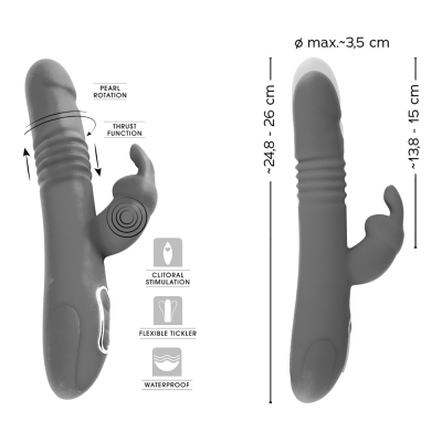 Wibrator z funkcją pchnięcia i masażerem 24,8cm