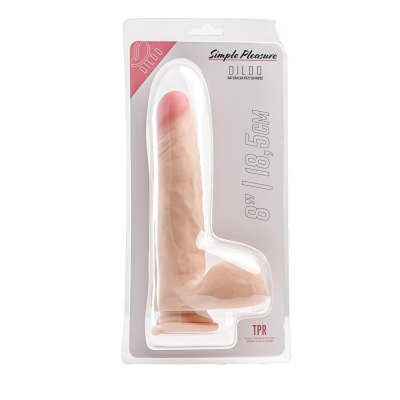Simple Pleasure dildo cyberskóra kolor cielisty 23 cm