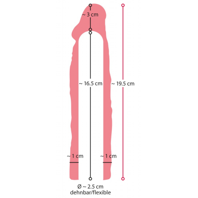 Nakładka na penisa +3cm długości i 2cm grubości