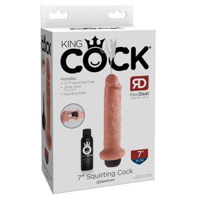 Dildo naturalne z funkcją wytrysku 22 cm King Cock