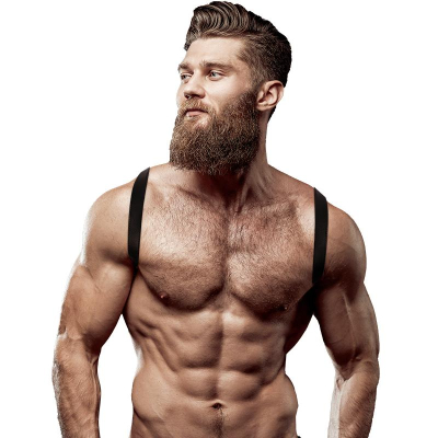 FETISH SUBMISSIVE ATTITUDE - MENS ECO-LEATHER BACK HARNESS