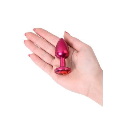 Red anal plug TOYFA Metal with a red colored gem